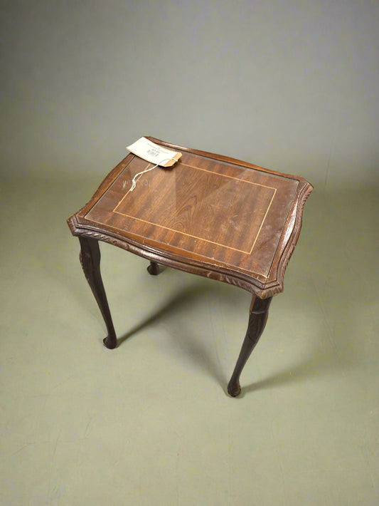 Mahogany small side table with glass top 2125