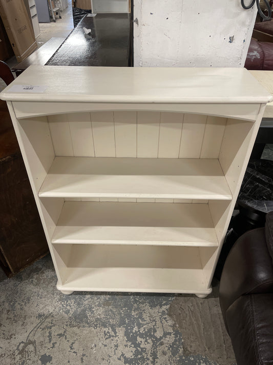 White painted low open bookcase  2324