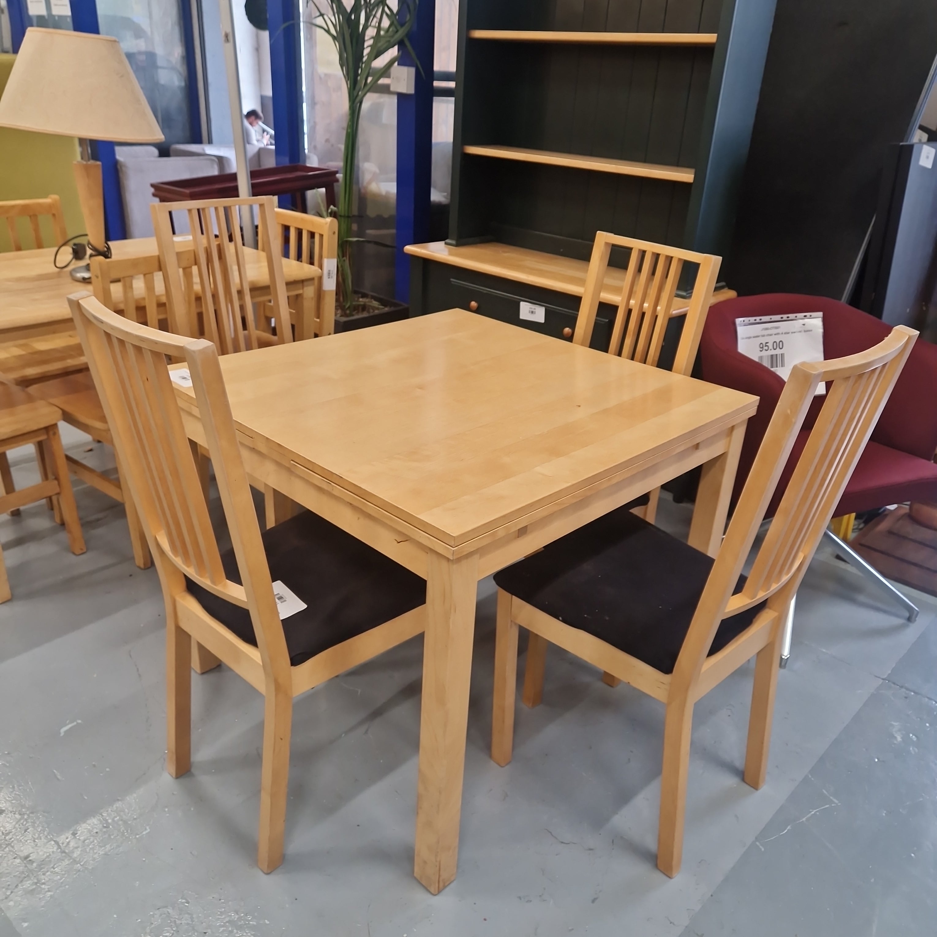 Square pine deals dining table