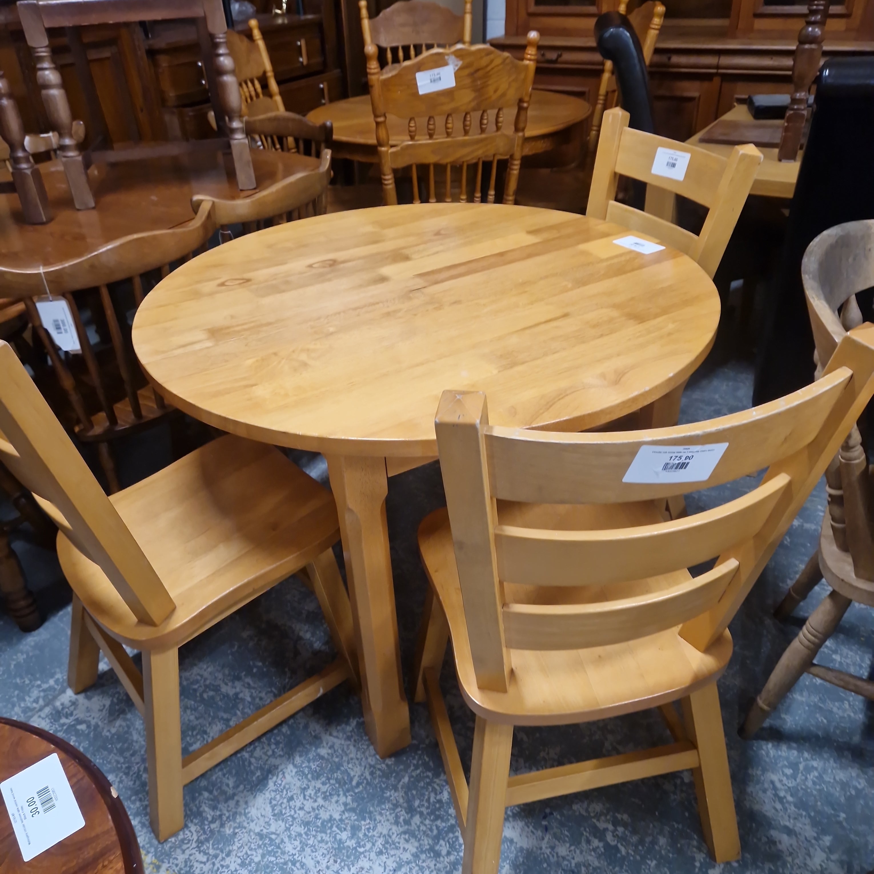 Used solid oak table online and chairs for sale