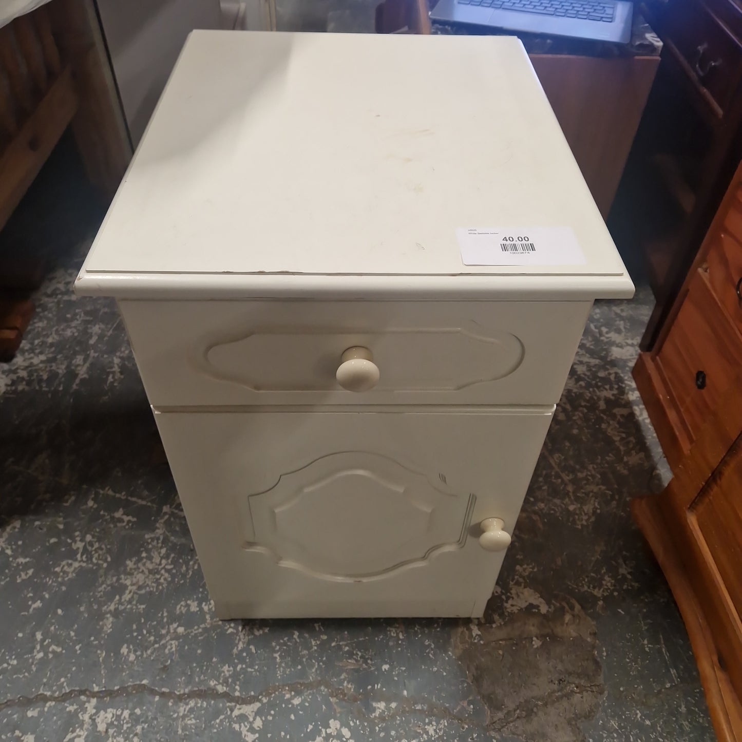 White Bedside locker