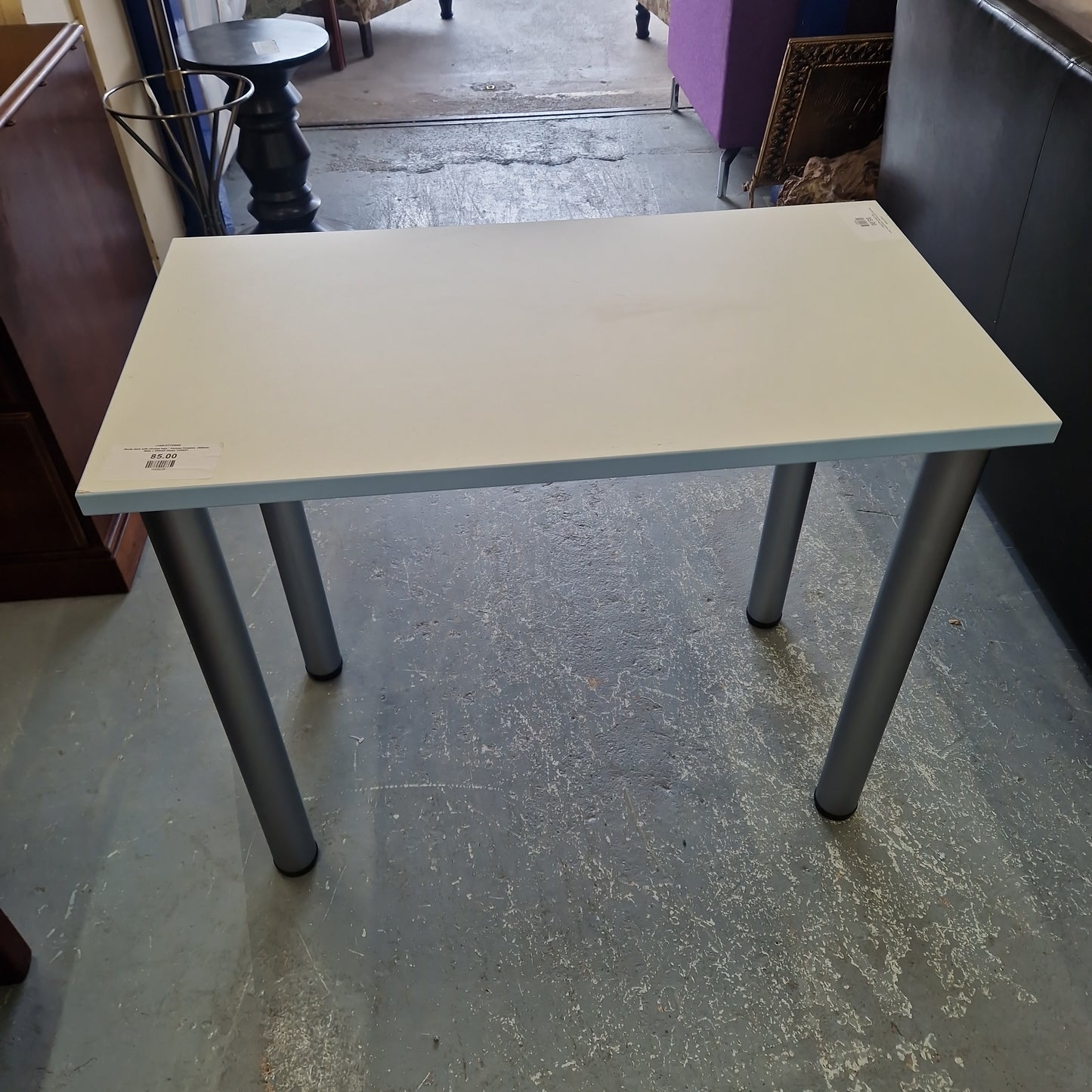 Study desk with chrome legs - Various Finishes  (800mm Wide x 600mm Deep) 12/04/21