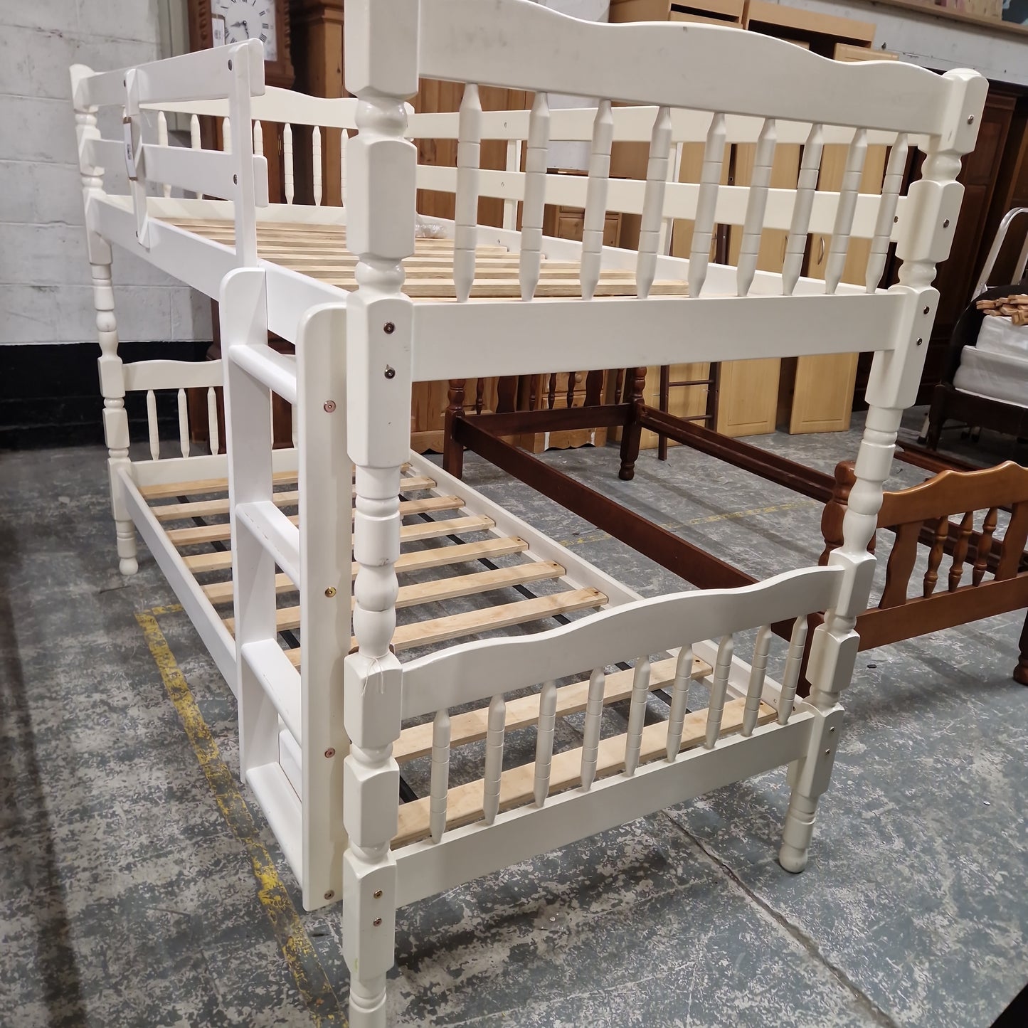 3ft white painted wood bunk bed