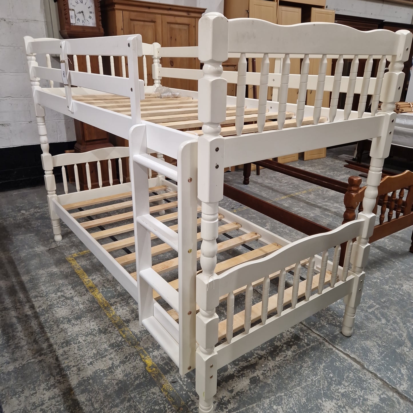 3ft white painted wood bunk bed