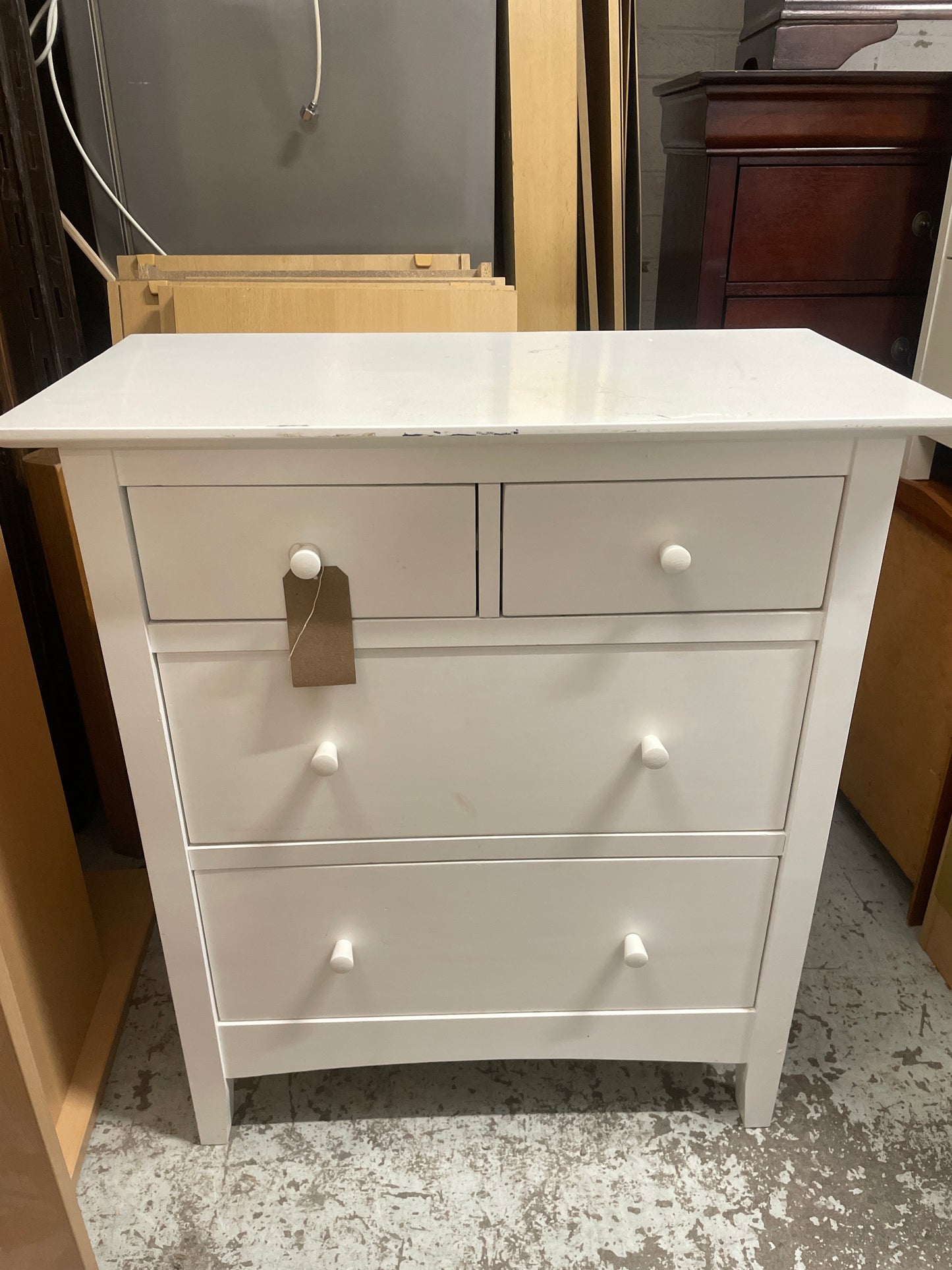 White painted 3+2 chest of drawers 3324