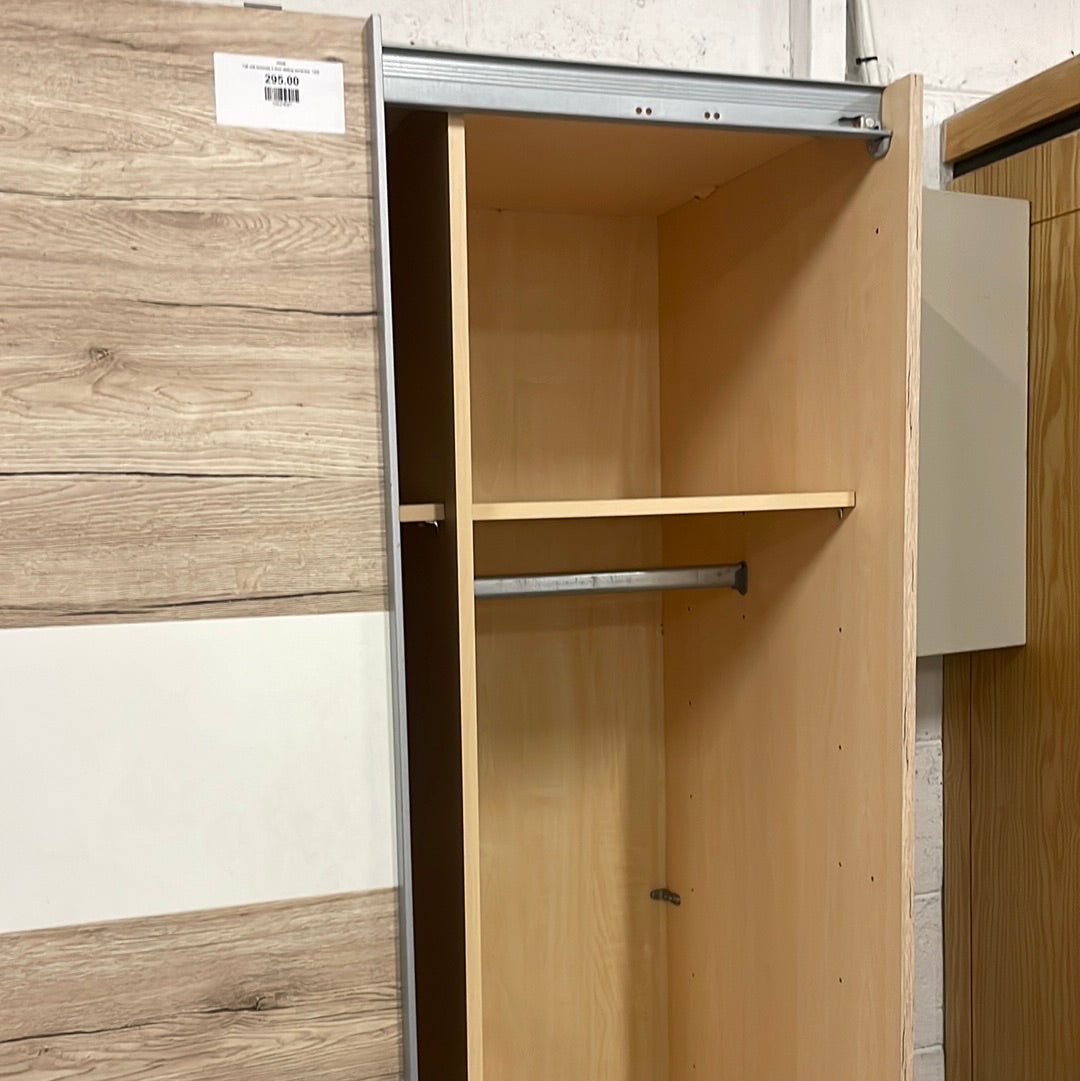 Tall oak laminate 2 door sliding wardrobe  1224