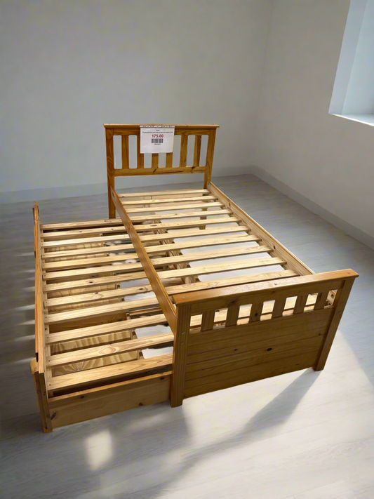 3 ft pine bed frame with slide out bed and drawers 2125