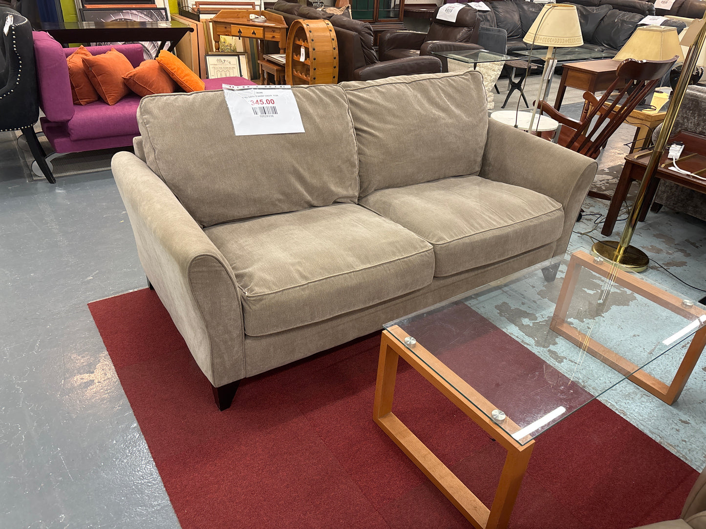 Grey fabric 2 seater couch  1125