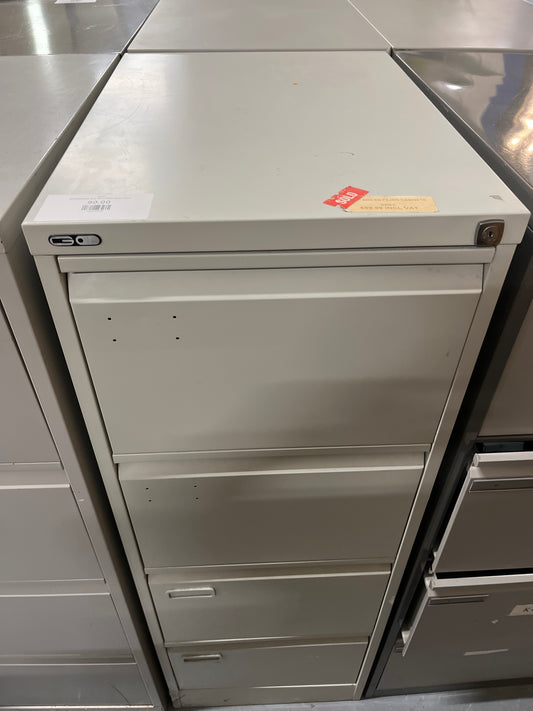 SECONDHAND Grey GO 4 drawer filing cabinet