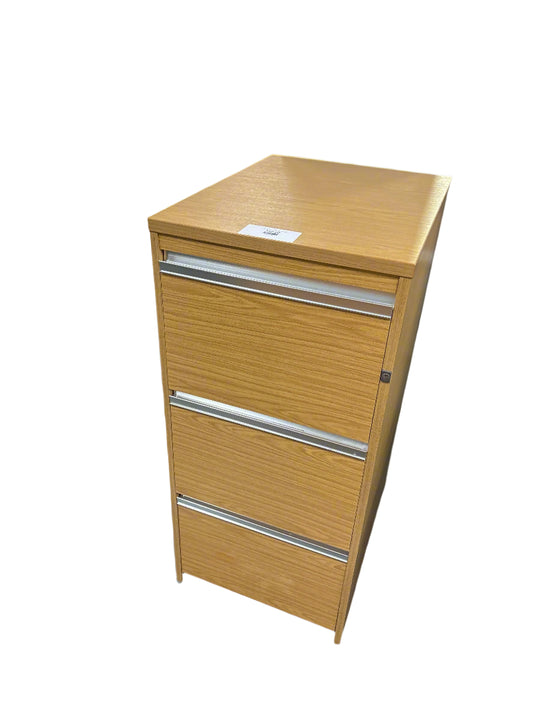 3 drawer Oak laminate filing cabinet