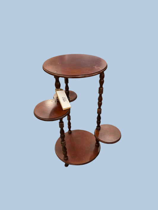 Tiered circular Mahogany plant stand  2125