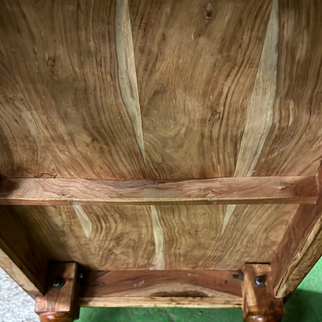 Solid teak stained low rectangular coffee table