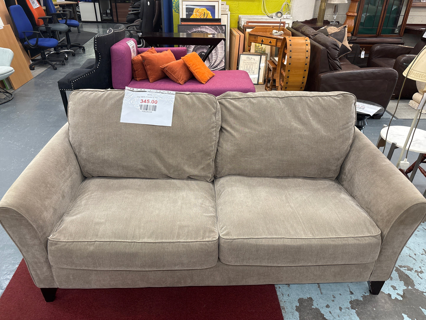 Grey fabric 2 seater couch  1125