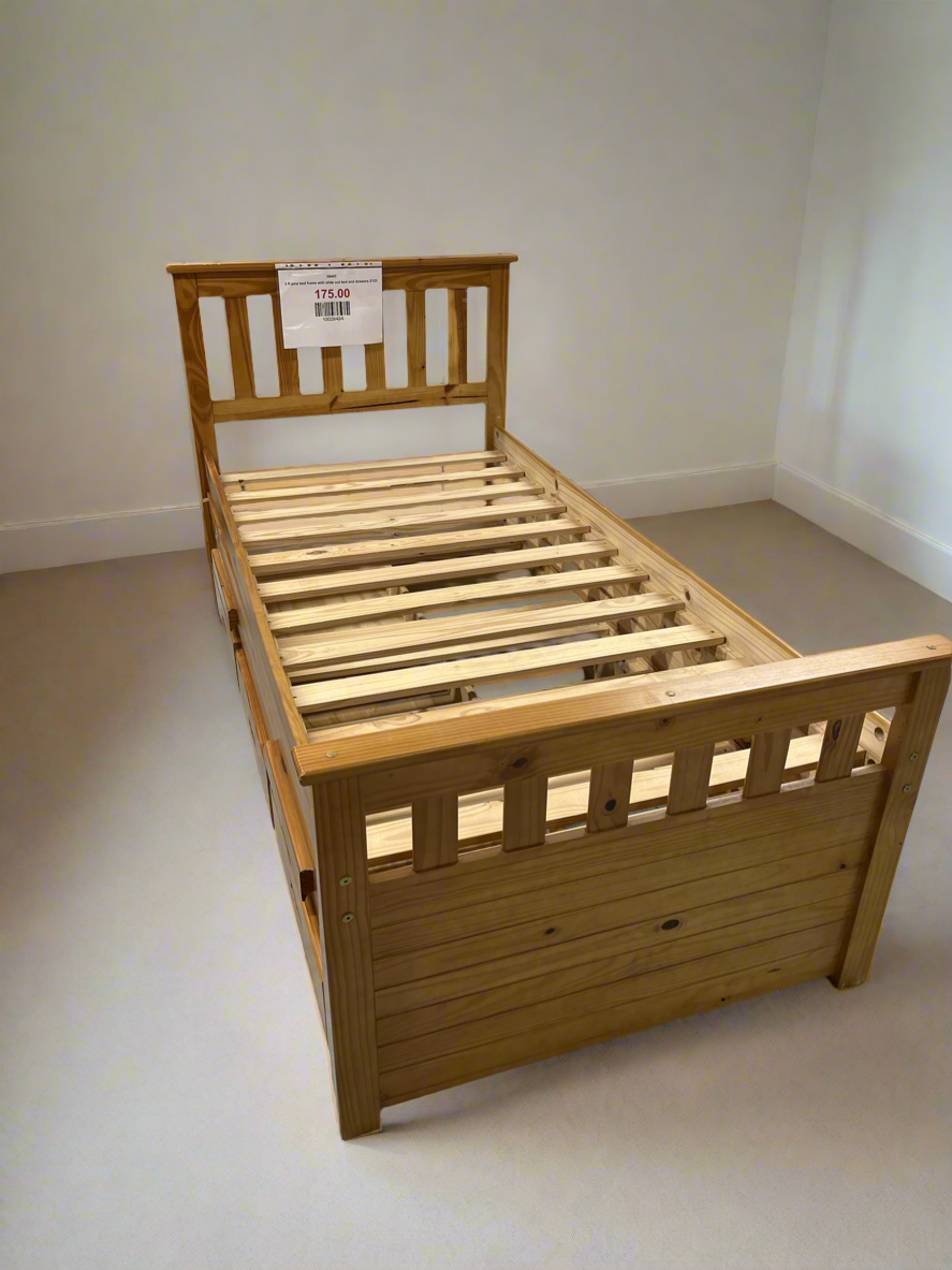 3 ft pine bed frame with slide out bed and drawers 2125