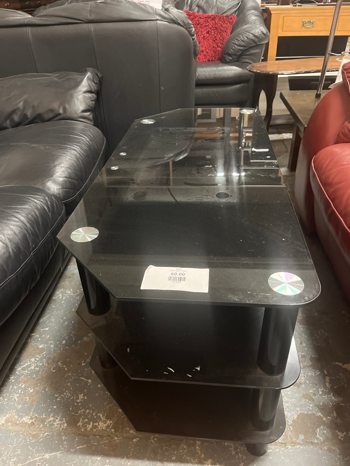 Black glass TV Unit