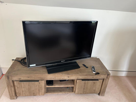 Solid oak 2 drawer large TV unit 2224