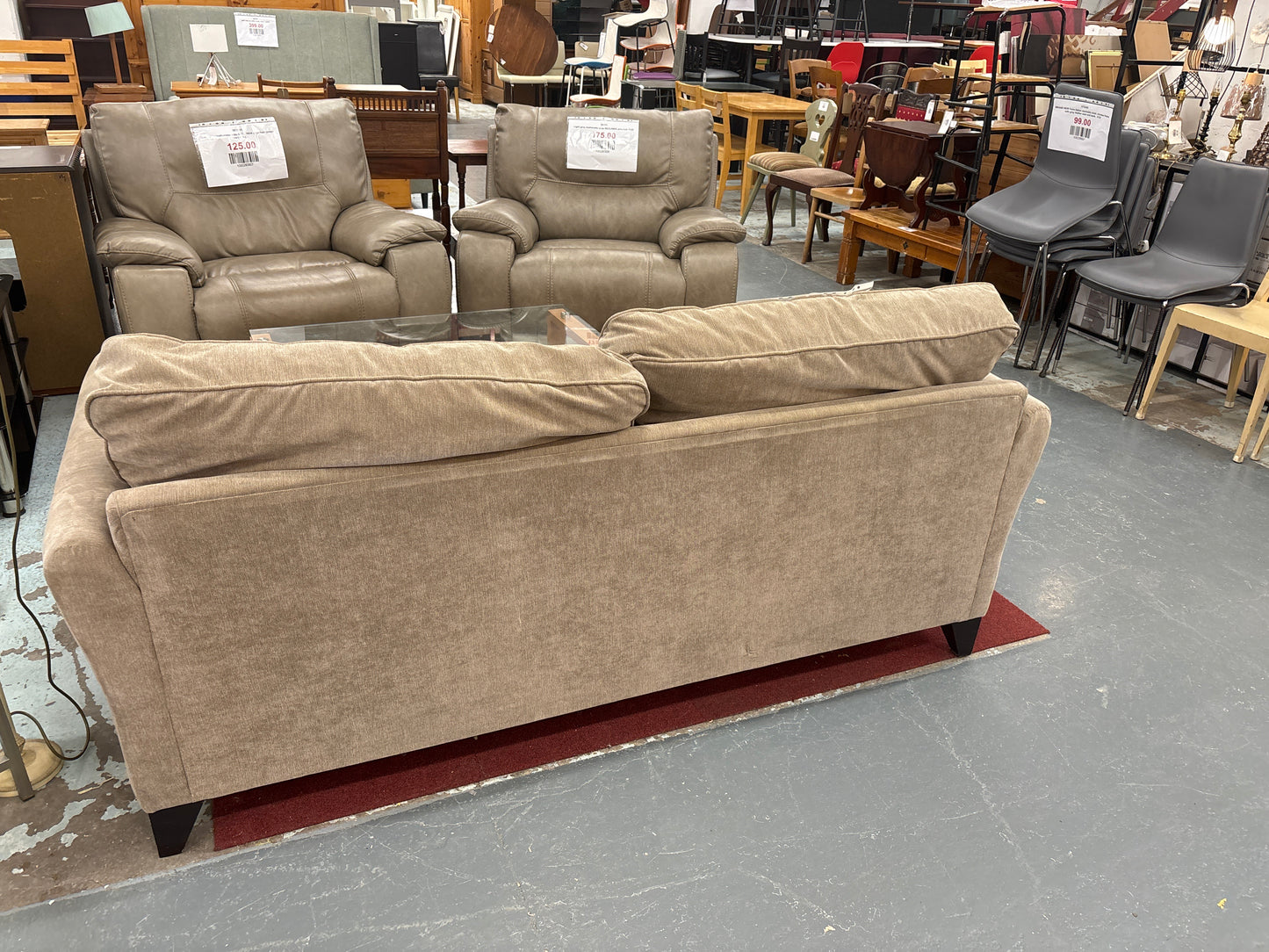 Grey fabric 2 seater couch  1125