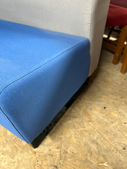 Blue + grey two tone reception seating-high back 1200L