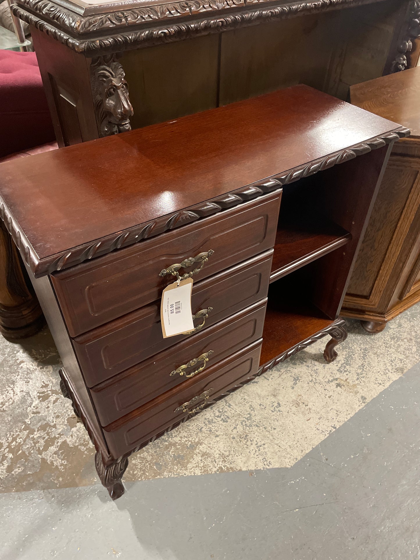 Mahogany rossmore slim unit with drawers  2324