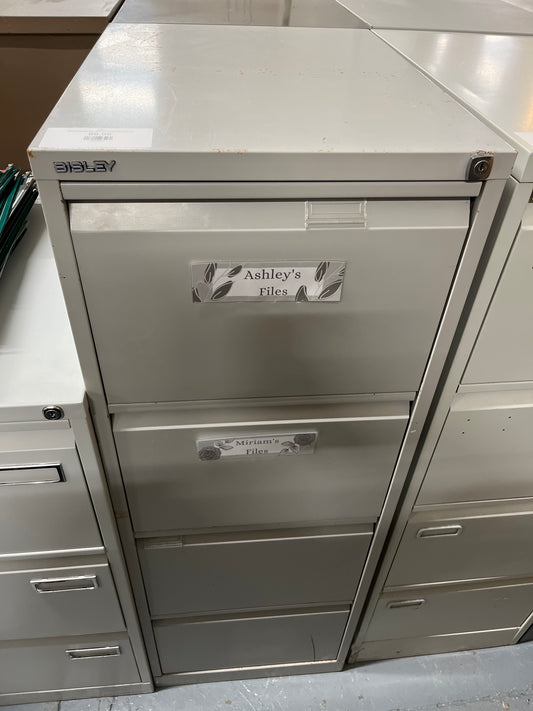 SECONDHAND Grey Bisley 4 drawer filing cabinet