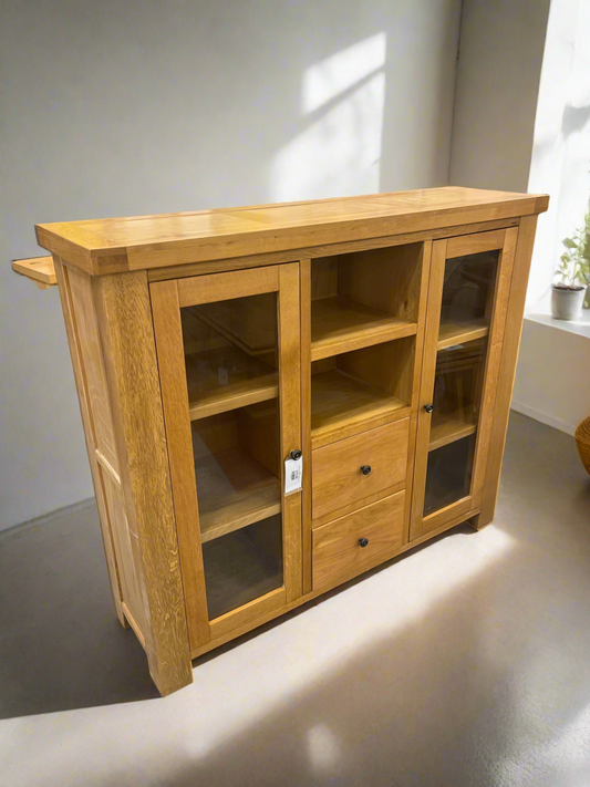 Solid oak 2 door 2 drawer sideboard  2125