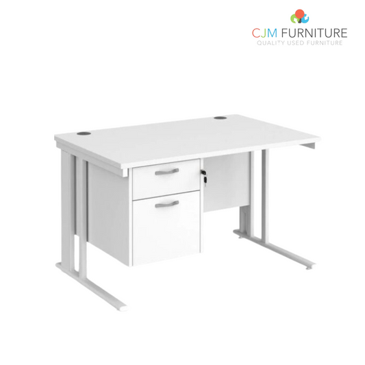 Straight desk 128 with fixed pedestal  (1200mm x 800mm)