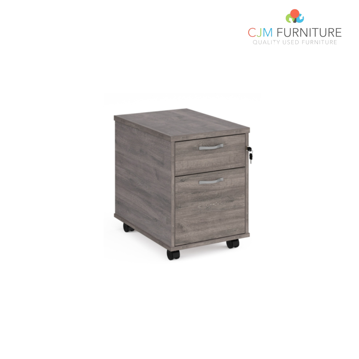 2 or 3 drawer wooden mobile pedestal - Grey Oak   06/02/22