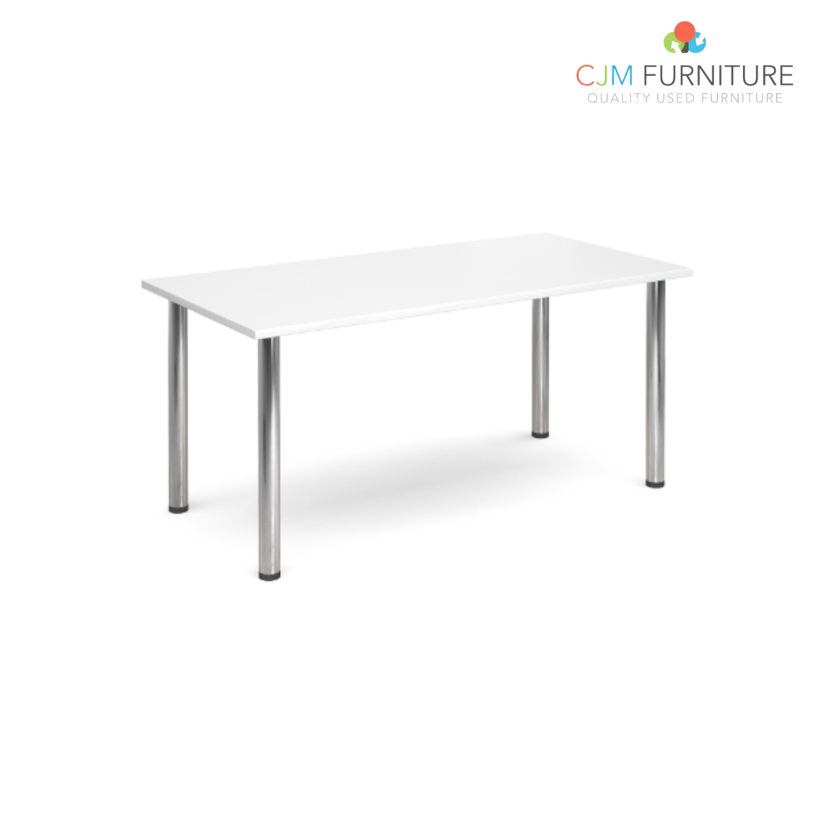 Study desk with chrome legs - Various Finishes  (1600mm Wide x 800mm Deep)