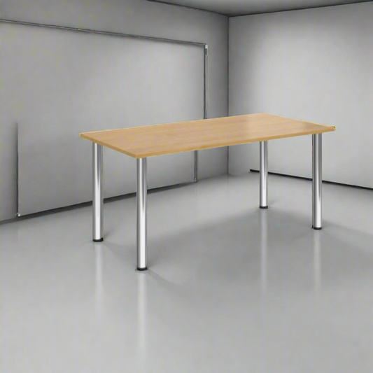 Study desk with chrome legs - Various Finishes  (1400mm Wide x 600mm Deep)