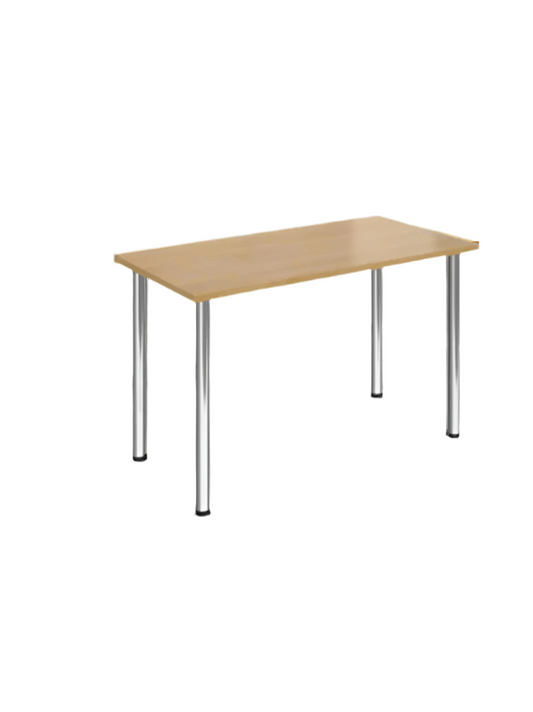 900x600 Beech Laminate study desk with twist off tubular legs