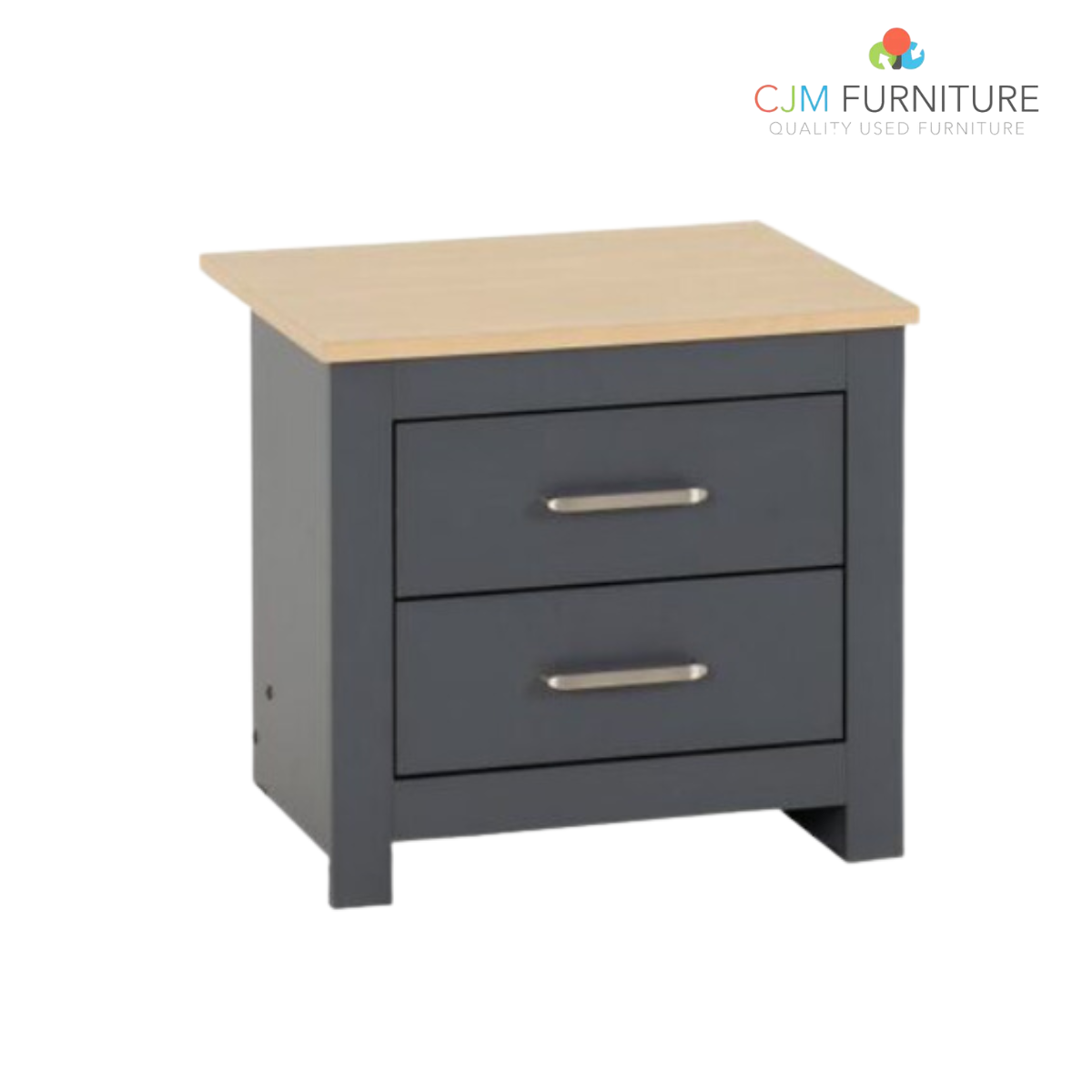 NEW Portland 2 Drawer Bedside - grey/oak effect EUR 85.00 Flatpack or EUR 110.00 Assembled