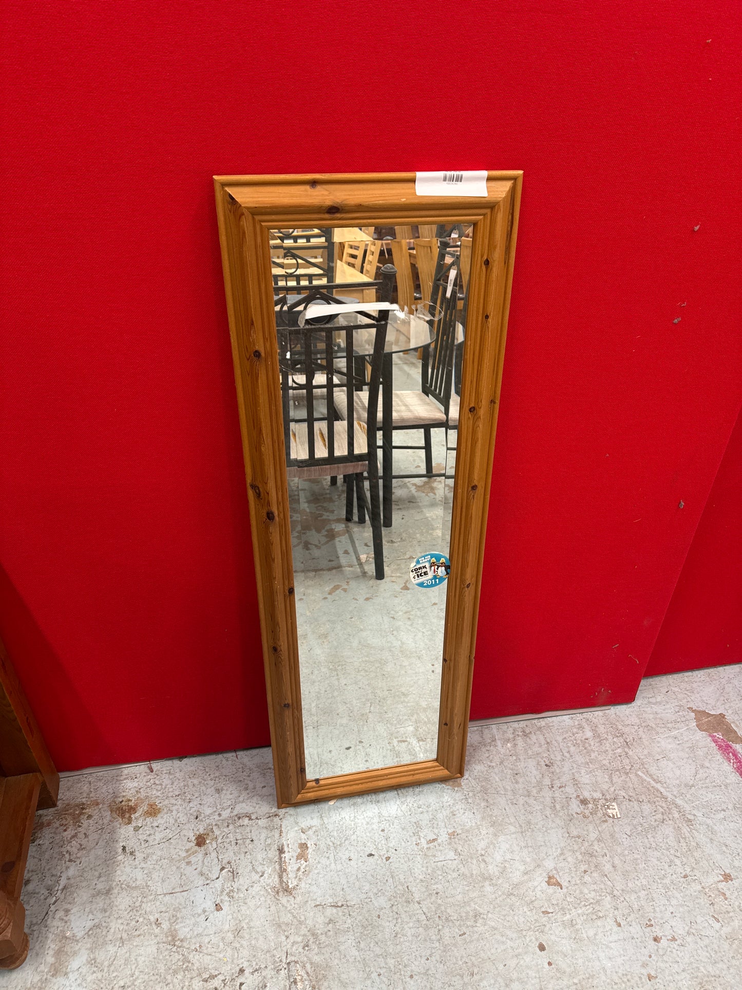 Pine framed rectangular mirror 1125