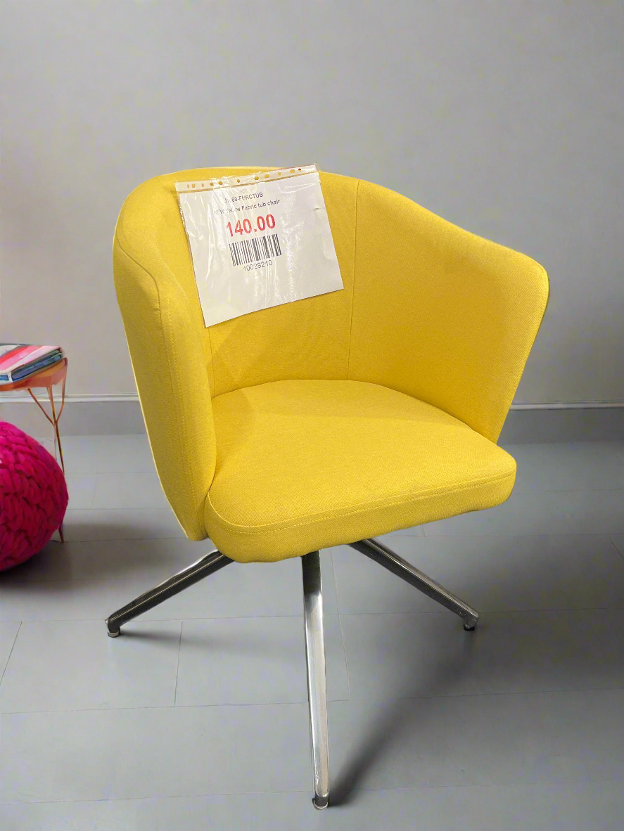 NEW Yellow Fabric tub chair