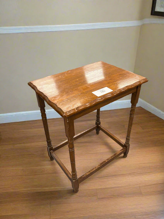 Small stained pine ornate side table 2125