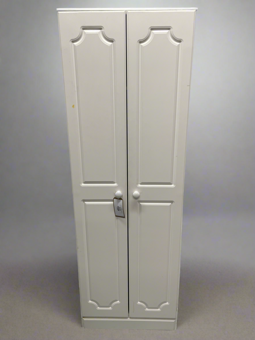 Tall 2 door white laminate wardrobe 2125