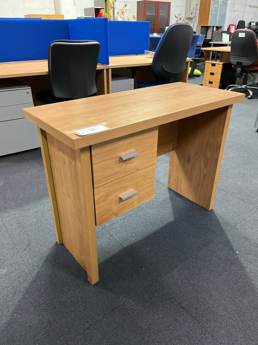 SECONDHAND Oak laminate desk with 2 drawers ( H 750 x W 1000 x D 450 mm)