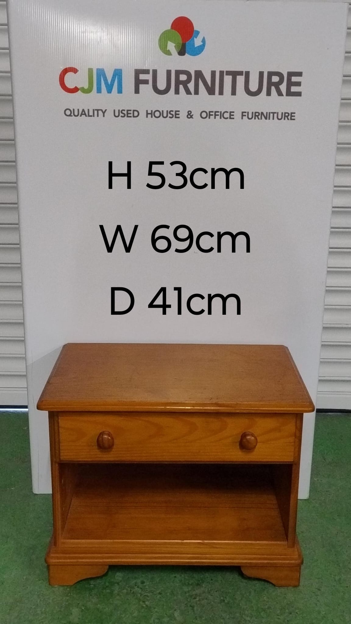 Solid pine low 1 drawer TV unit  3124