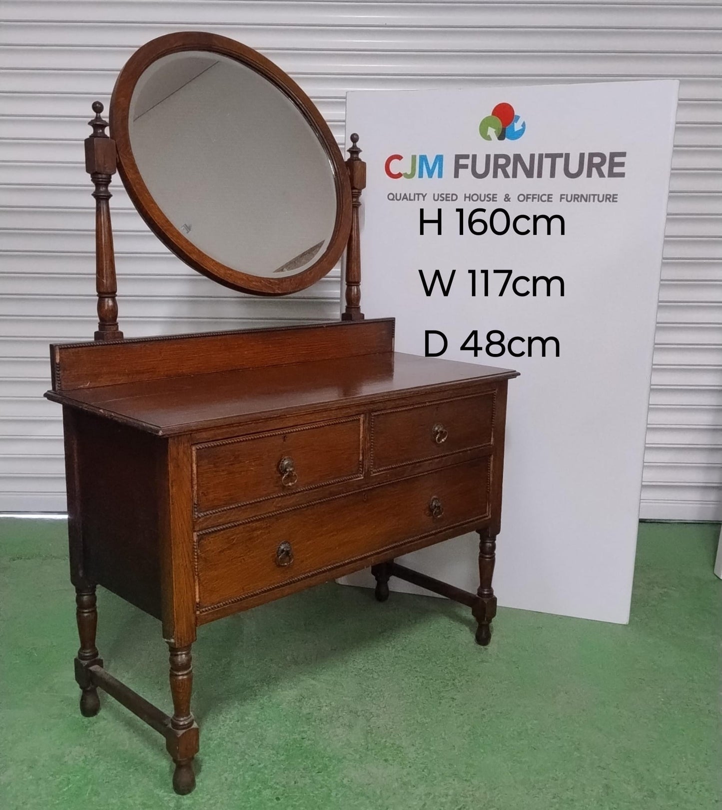 Mahogany hallway sideboard with mirror and 2 + 1 drawers 3124