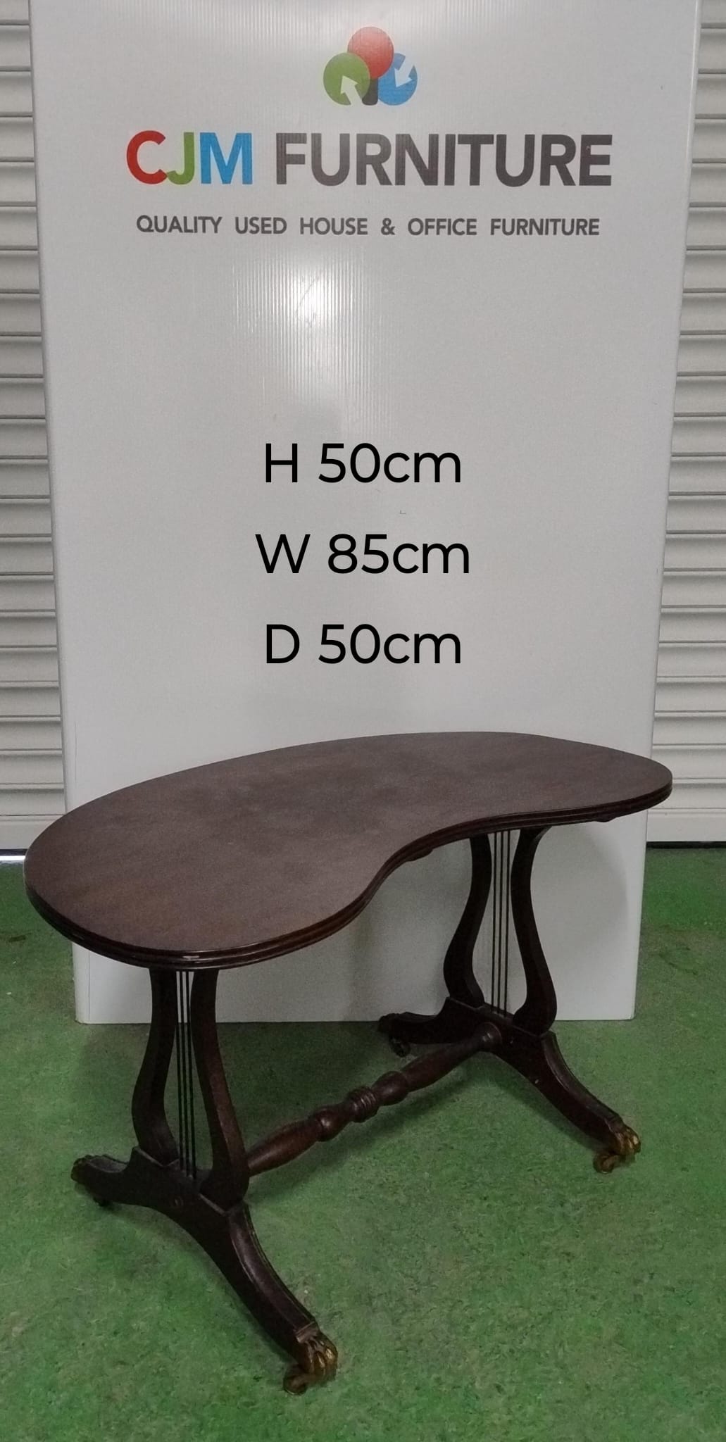 Kidney shaped mahogany hall table 3124