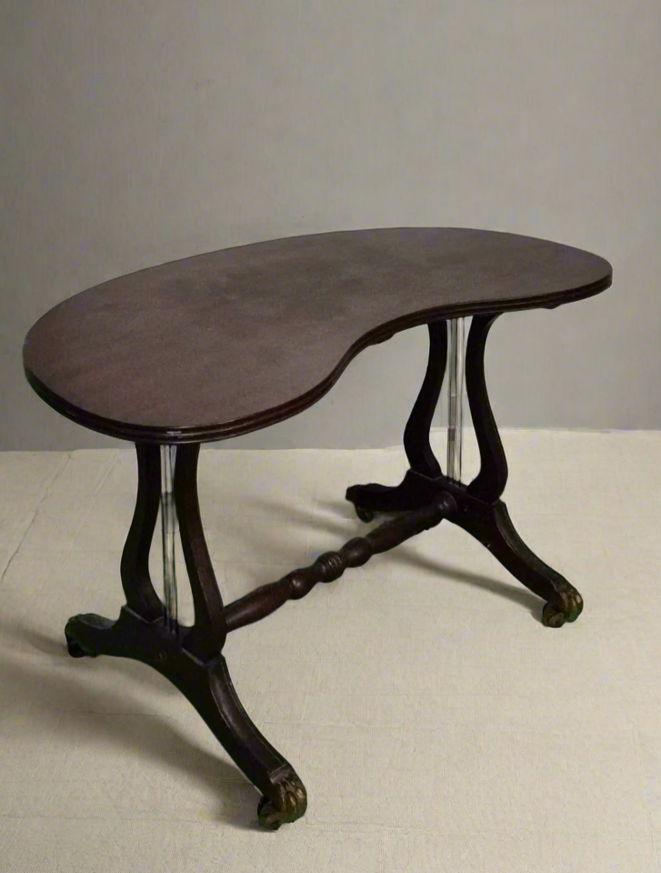 Kidney shaped mahogany hall table 3124