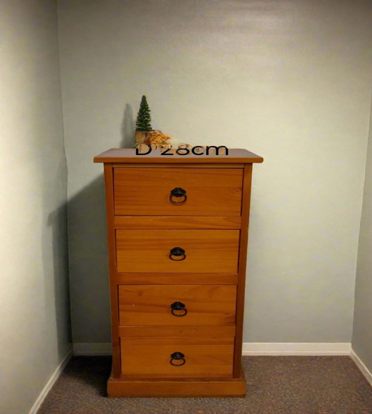 Pine 4 drawer Tall Boy 3124