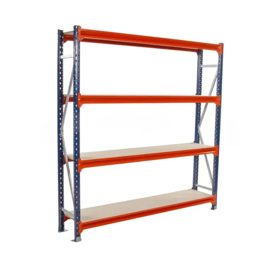 NEW All Metal HEAVY DUTY longspan racking 2000Hx2000Lx600D to include 2 no. upright, 4 no. shelf positions with metal shelves