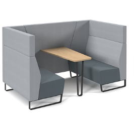 Blue + grey two tone reception seating-high back 1200L