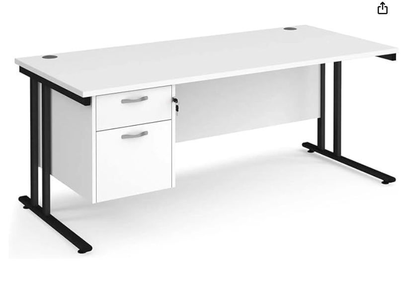 Straight desk 148 with fixed pedestal  (1400mm x 800mm)