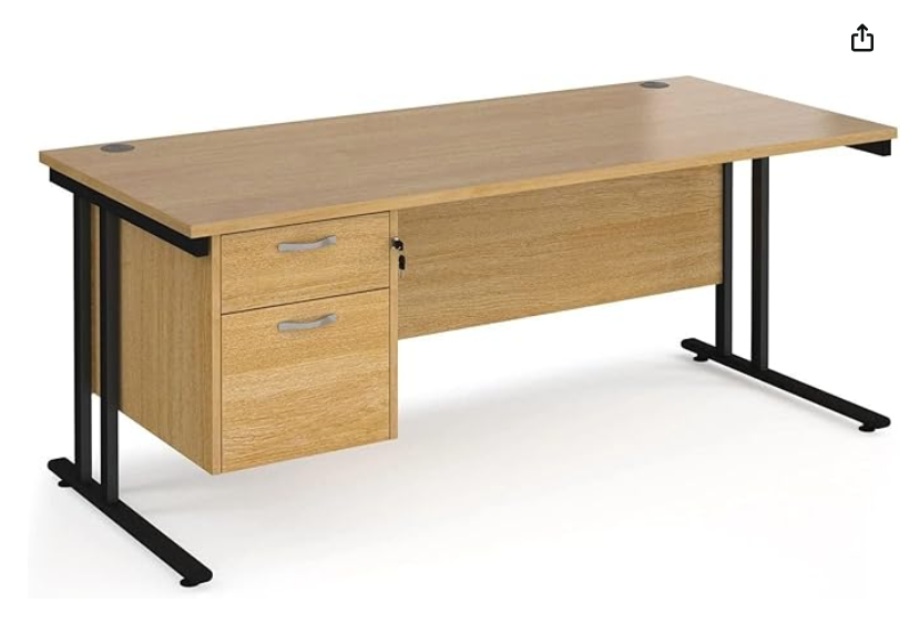 Straight desk 148 with fixed pedestal  (1400mm x 800mm)