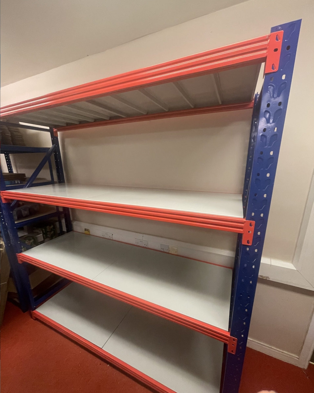 NEW All Metal HEAVY DUTY longspan racking 2000Hx2000Lx600D to include 2 no. upright, 4 no. shelf positions with metal shelves