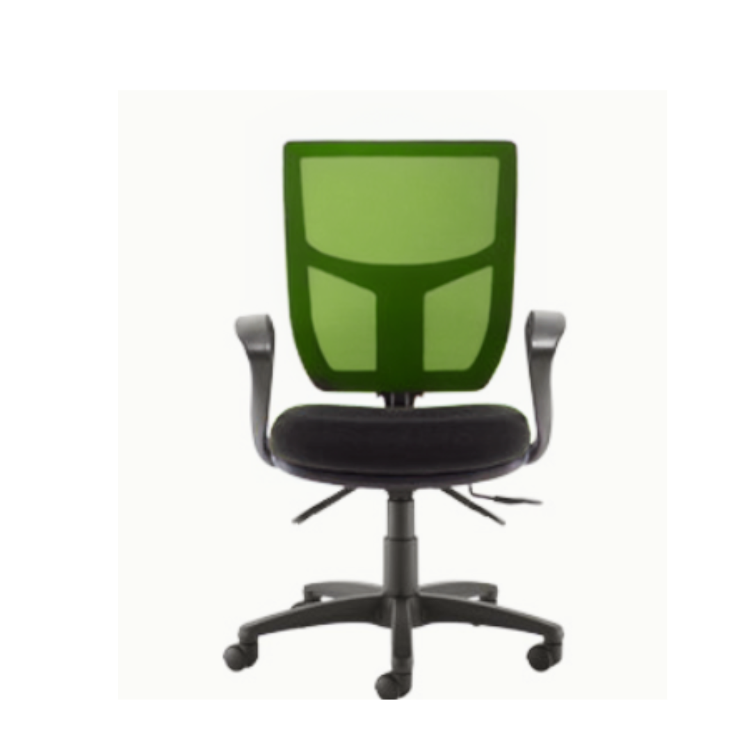 Altino green mesh back, black seat with height adjustable arms