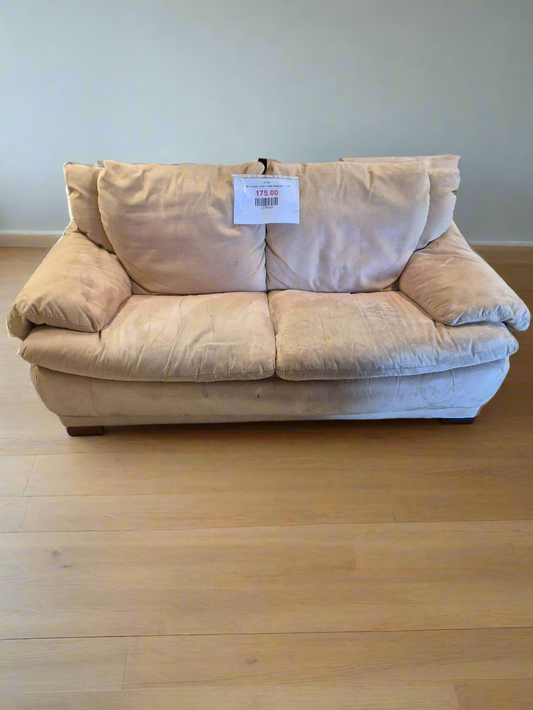 Large 2 seater cream suede effect sofa  2125