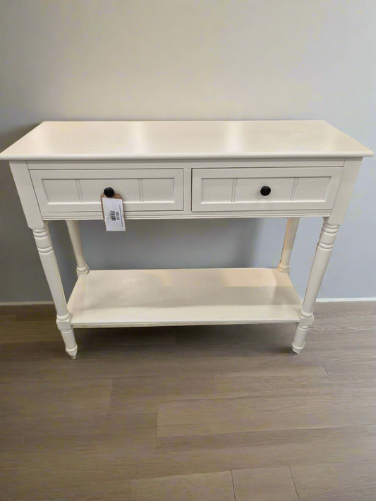 Cream painted tall console table with drawer  3124