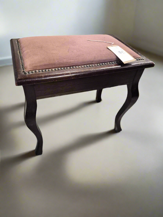 Small mahogany and fabric stool  1125